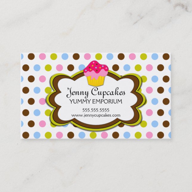 Cartes de visite de boulangerie de petit gâteau (Devant)