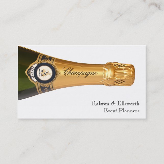 Cartes de visite de bouteilles de champagne (Devant)
