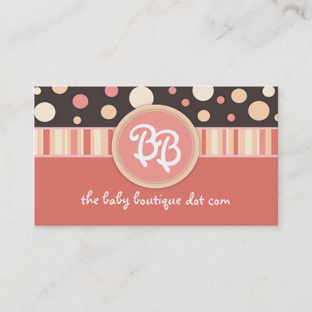 Cartes de visite de boutique de bébé (Devant)