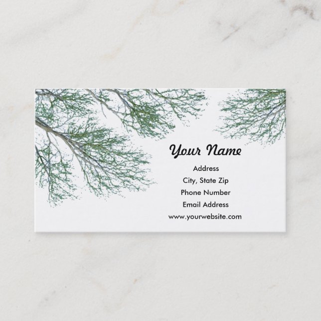 Cartes de visite de branches d'arbre (Devant)