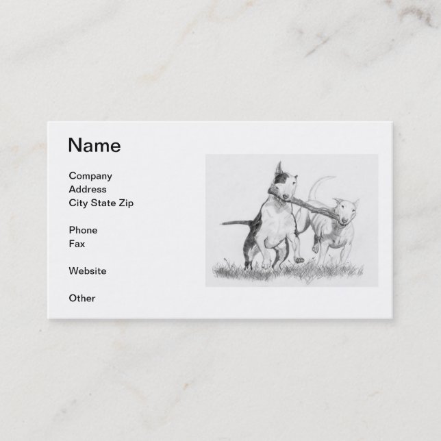 Cartes de visite de bull-terrier (Devant)