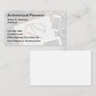 Cartes de visite de bureau du planificateur d'arch