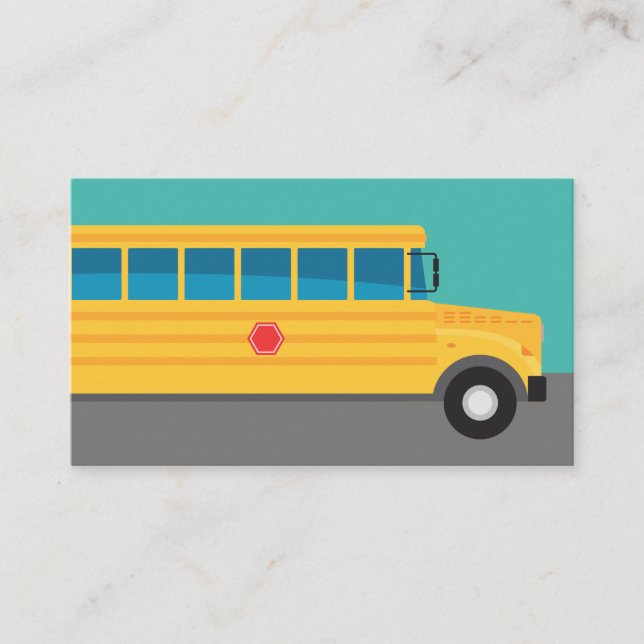 Cartes de visite de bus scolaire - bleu jaune (Devant)