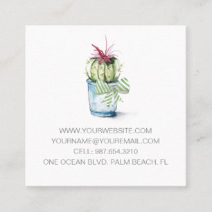 Cartes de visite de cactus aquarelle