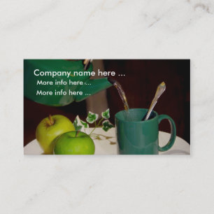 Cartes de visite de café aux fruits pommes
