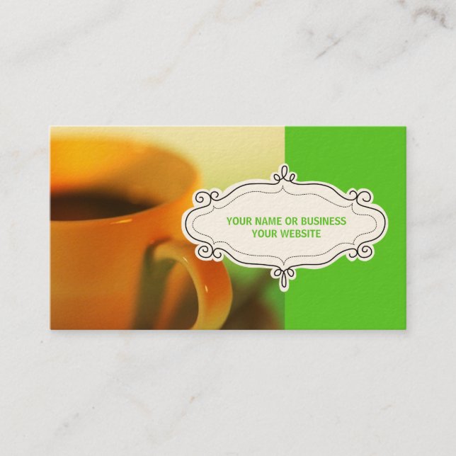 Cartes de visite de cafés {Lime Green} (Devant)
