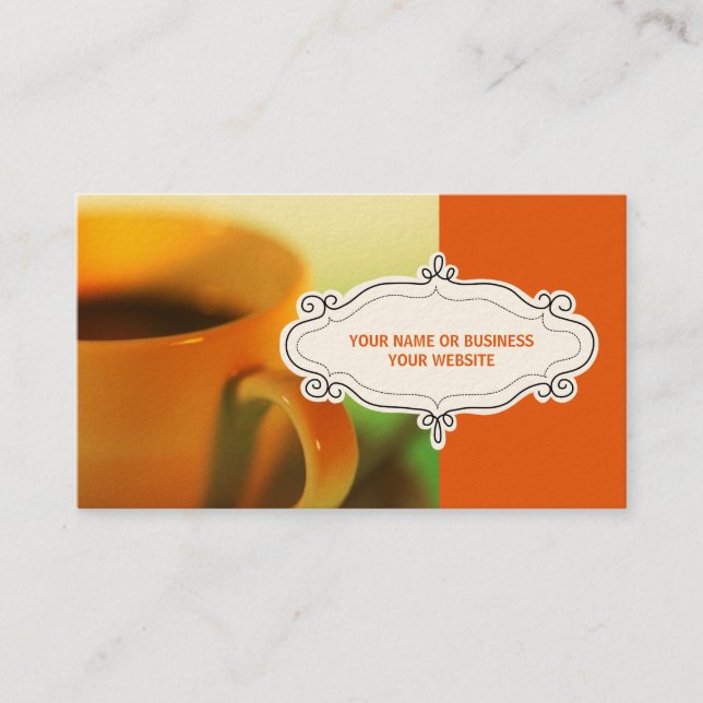 Cartes de visite de cafés {Orange} (Devant)