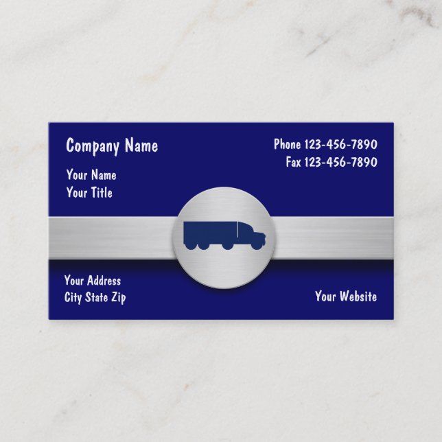 Cartes de visite de camionnage (Devant)