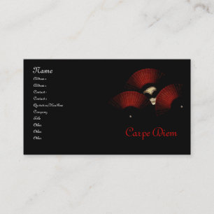Cartes de visite de Carpe Diem de mascarade