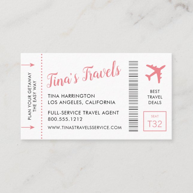 Cartes de visite de carte d'embarquement (Devant)