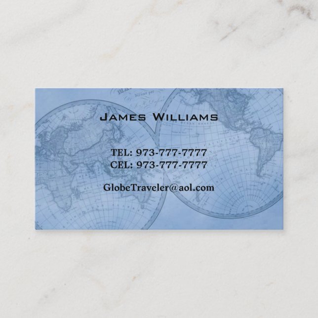 cartes de visite de carte du monde (Devant)