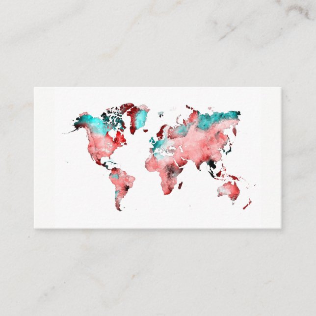 cartes de visite de carte du monde (Devant)