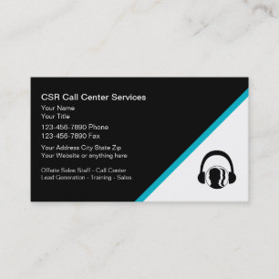 Cartes de visite de centre d'appel de service