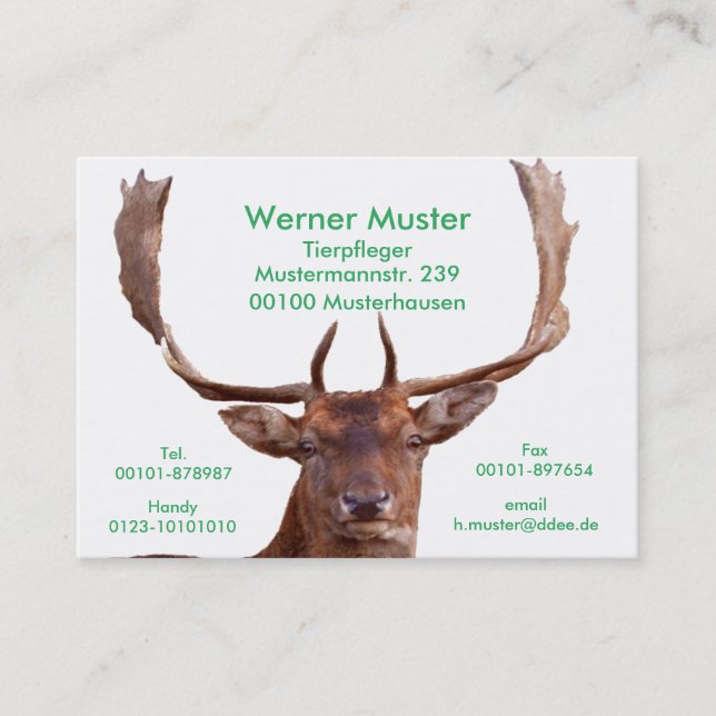 Cartes de visite de cerf (Devant)