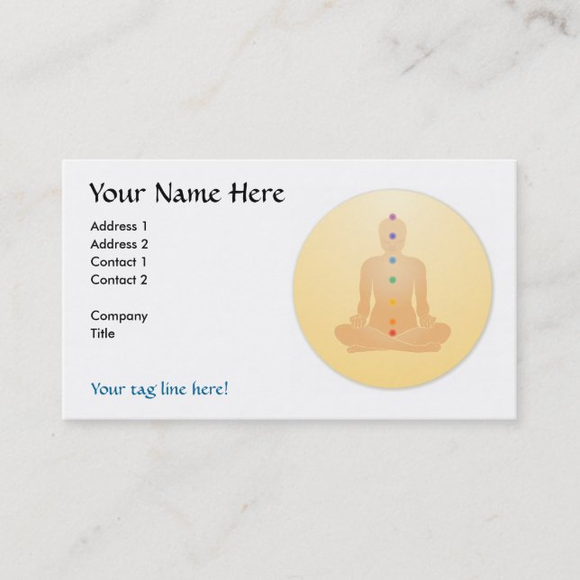 Cartes de visite de Chakras (Devant)