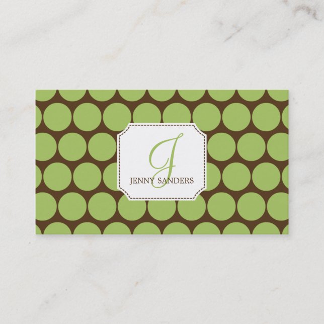 Cartes de visite de charme - Vert/Brown (Devant)