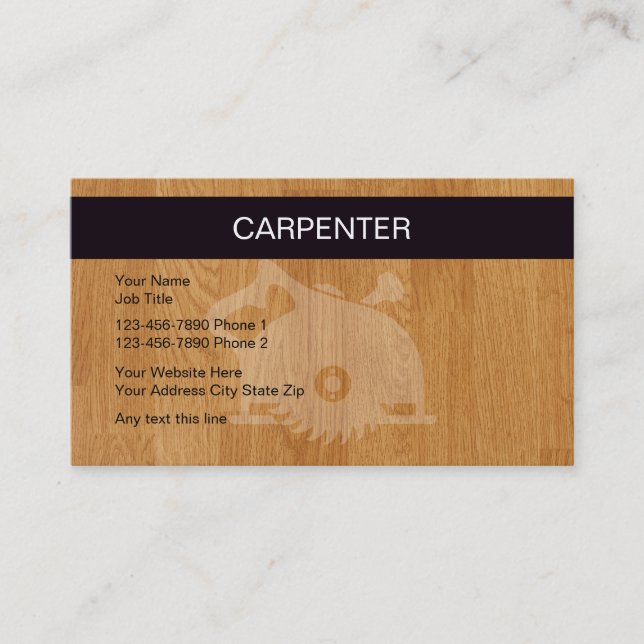 Cartes de visite de charpentier (Devant)