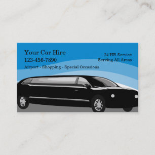 Cartes de visite de chauffeur de taxi Limo