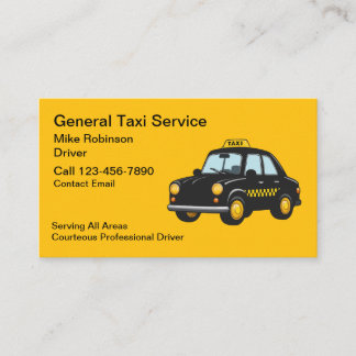 Cartes de visite de chauffeur de taxi simple génér