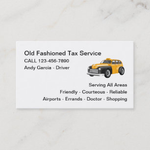 Cartes de visite de chauffeurs de taxi rétro