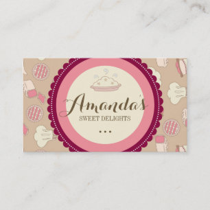 Cartes de visite de chef de pâtisserie d'amusement