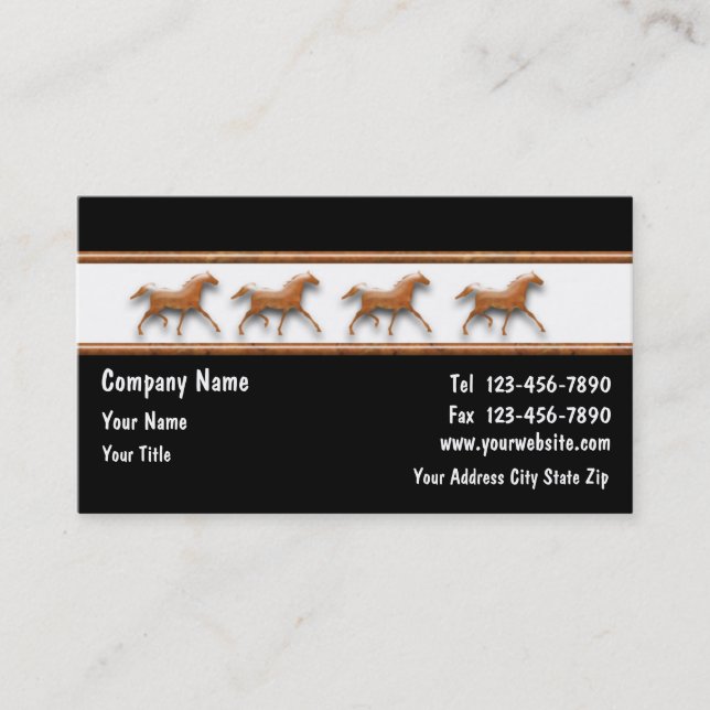Cartes de visite de cheval (Devant)