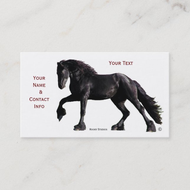 Cartes de visite de cheval (Devant)