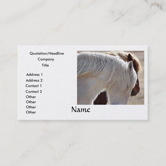 Cartes de visite de cheval de trait (Devant)