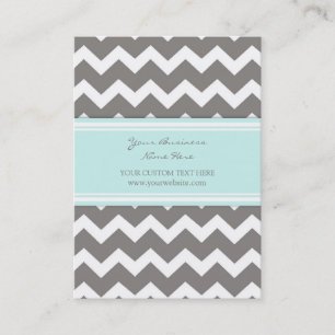 Cartes de visite de Chevron de gris bleu rétros