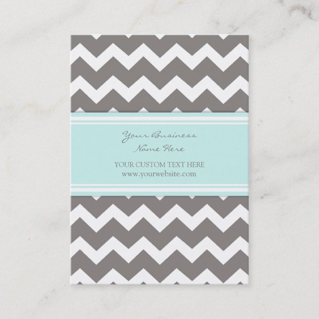 Cartes de visite de Chevron de gris bleu rétros (Devant)