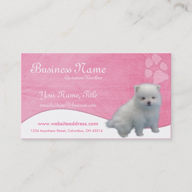 Cartes de visite de chien : : Chiot de Pomeranian (Devant)