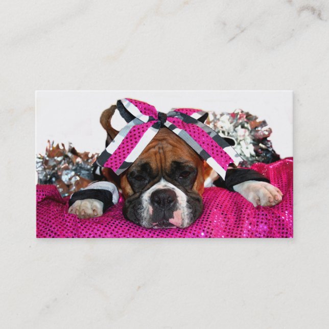 Cartes de visite de chien de boxeur de pom-pom (Devant)