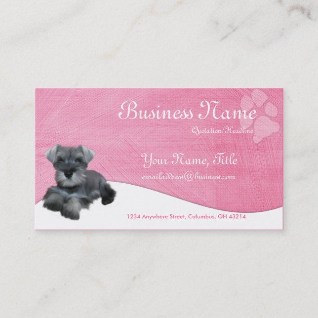 Cartes de visite de chien : : Schnauzer miniature (Devant)