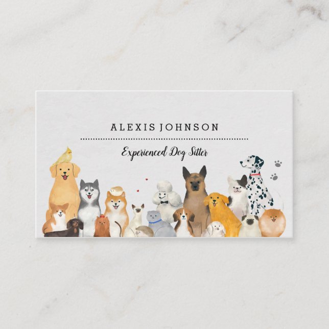 Cartes de visite de chiens (Devant)