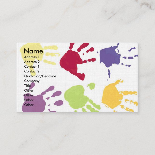 Cartes de visite de Childcare (Devant)