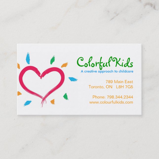 Cartes de visite de Childcare (Devant)