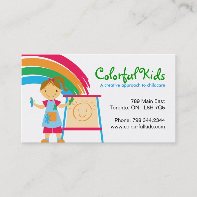 Cartes de visite de Childcare d'amusement (Devant)