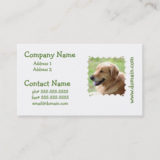 Cartes de visite de chiot de golden retriever (Devant)