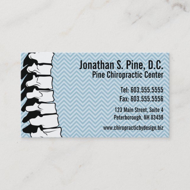 Cartes de visite de chiropractie d'épine (Devant)