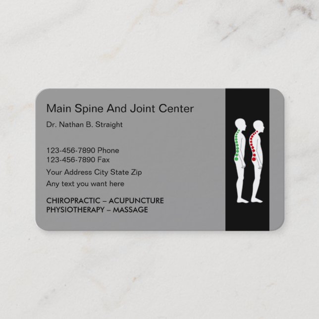 Cartes de visite de chiroprakteur (Devant)
