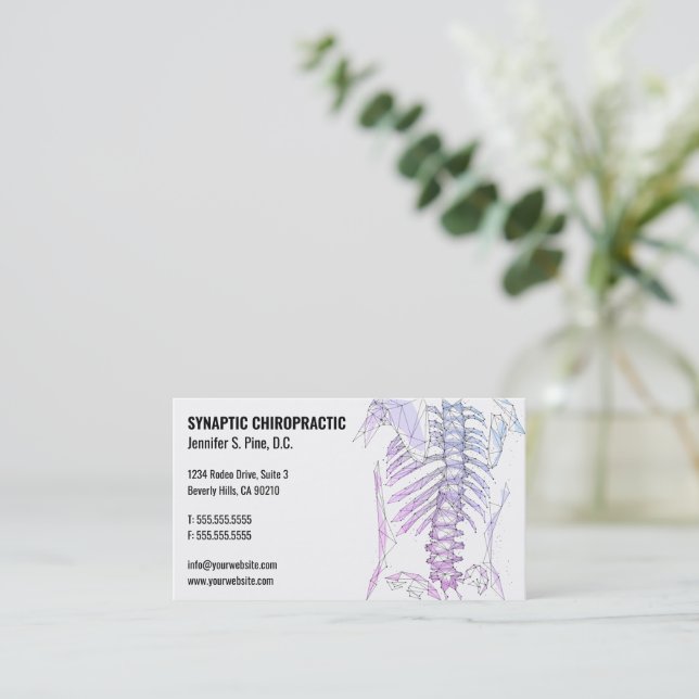Cartes de visite de chiropratique de la colonne ve (Debout devant)