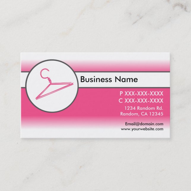 Cartes de visite de cintrage rose blanc (Devant)