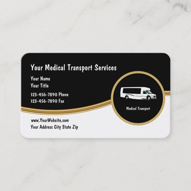 Cartes de visite de classe transport Médicale (Devant)