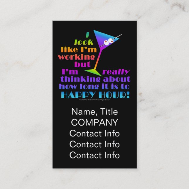 Cartes de visite de cocktail - combien de temps à (Devant)