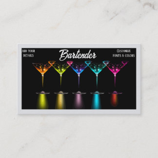 Cartes de visite de cocktail de barbare Mixologist