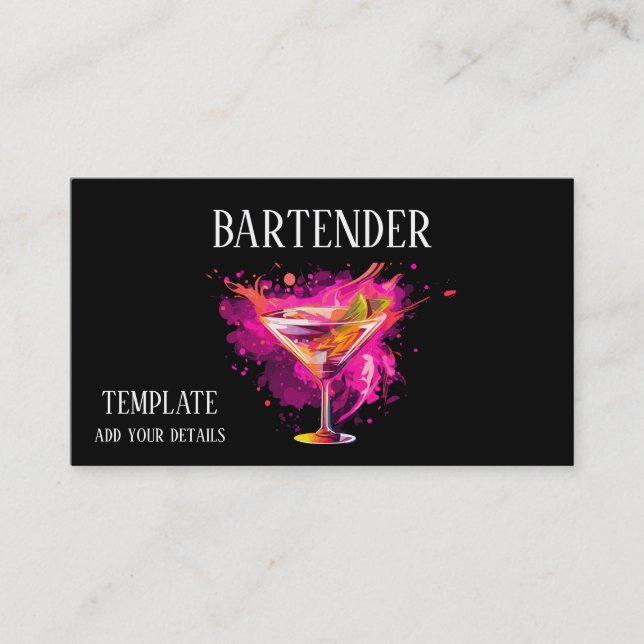 Cartes de visite de cocktail de barbare Mixologist (Devant)