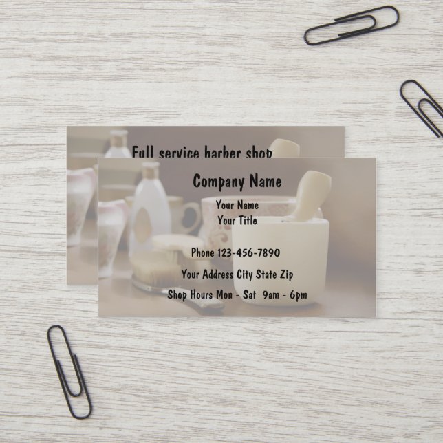 Cartes de visite de coiffeur (Devant/Arrière en situation)