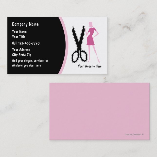 Cartes de visite de coiffeur (Devant / Derrière)