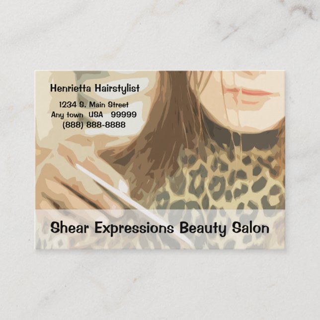Cartes de visite de coiffeur (Devant)