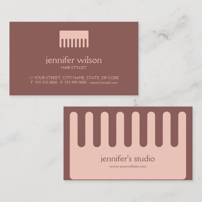 Cartes de visite de coiffeur (Devant / Derrière)